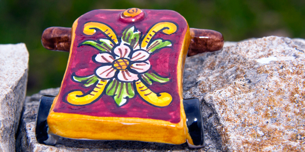 Carrettino ceramica rosso