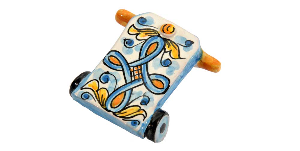 Carrettino ceramica Azzurro