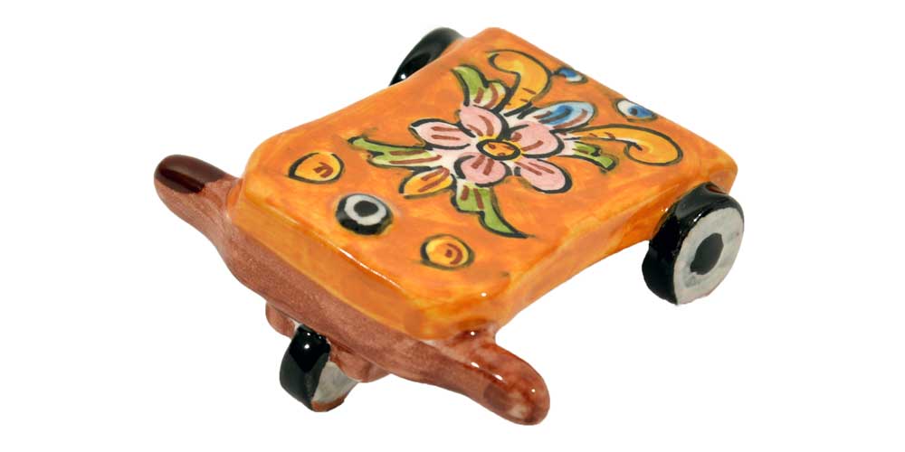 Carrettino ceramica rosso