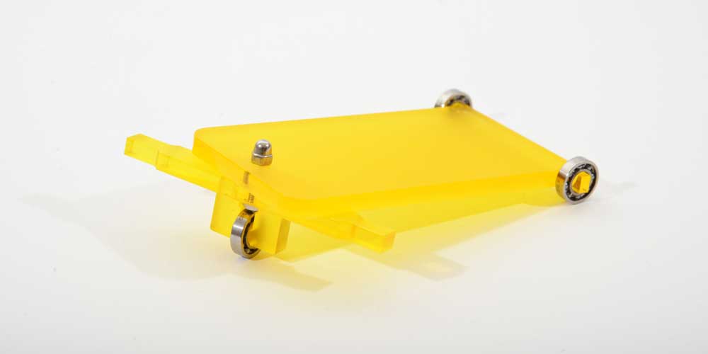 carrettino plexiglass giallo